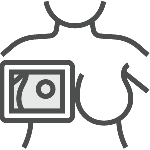 mammogram breast screening icon
